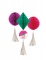 3 décorations alvéolées birthday vibes à pompons