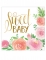 16 serviettes en papier sweet baby girl 33 x 33 cm fleurs dorées