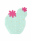 20 serviettes en papier forme cactus menthe et fuchsia
