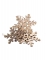 4 flocons en bois paillettes et grelots or 18 cm décoration noël