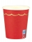 8 gobelets en carton festonnés rouges et dorés 200 ml pour table de fête