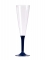 10 flûtes à champagne pied bleu marine 150 ml en plastique