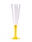 10 flûtes à champagne pied jaune 150 ml en plastique