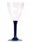 10 verres à vin pied bleu marine 160 ml en plastique