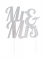 Cake topper en plastique mr et mrs argenté pailleté 18 x 23 cm pour mariage