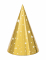 6 chapeaux de fête en carton dorés étoiles blanches 16 cm pour anniversaire