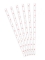 10 pailles en carton blanches cœurs roses 19,5 cm saint valentin