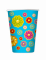 8 gobelets en carton marguerite 200 ml fleurs bleues