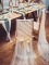 2 voiles de chaise ivoire et rubans satin 2,6 x 1,6 m mariage chic