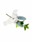 Branche de pivoines blanches et feuillages avec ruban 20 cm pour mariage