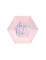 6 assiettes en carton roses happy b'day iridescent 20 cm hexagonales