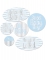 6 décorations en carton welcome baby bleues argentées baby shower