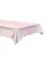 Nappe en plastique à rayures rose et blanche 137 x 274 cm et dorée
