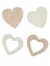 12 confettis en bois cœurs blancs et rose gold 2 x 2 cm pour mariage