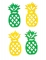 18 ananas en bois jaune et vert 3,5 x 1,7 cm pour décoration de table