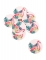 12 confettis adhésifs flamant rose tropical 2,8 cm pour diy et table
