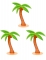 3 décorations en bois palmiers 9 cm pour fête hawaïenne