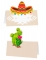 6 marque-places cactus et sombrero 8 x 8 cm thème mexicain