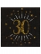 10 serviettes papier joyeux anniversaire 30 noir et or avec étoiles