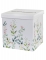 Urne de mariage en carton motif végétal 20 x 20 x 20 cm blanche romantique