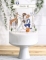 Mise en situation sur un gâteau des pics à gâteaux mariés nature décor champêtre