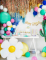 Décoration de table d anniversaire du rideau de fils métallisé pour fête bleu nuit