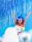 Arrière-plan de photobooth du rideau de fils métallisé pour fête bleu nuit