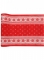 Chemin de table en coton au coin du feu 3 m x 28 cm rouge et blanc