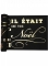 Chemin de table en coton il était une fois Noël noir et doré 3 m x 28 cm