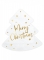 20 serviettes en papier sapin merry christmas blanc et or 16,5 cm décoratives