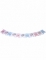 Vue d ensemble de la guirlande 11 fanions fille ou garçon pour gender reveal rose bleu et or