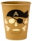 8 gobelets en carton pirate kraft et dorure 255 ml tête de mort