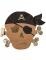 16 serviettes en papier pirate kraft et dorure 26 cm tête de pirate