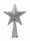 Cimier de sapin étoile argentée pailletée 27 cm décoration de Noël