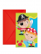6 Cartons d'invitation et enveloppes chasse au trésor pirate 14 x 9 cm pour anniversaire