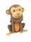 Figurine en résine singe 3 cm x 3 cm marron thème jungle