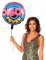 Mise en situation du ballon en aluminium Disco fever tenu par une femme