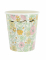 8 gobelets en carton festonnés shabby or 200 ml fleurs liberty