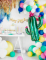Mise en scène de fête d anniversaire avec buffet et arche de ballons du ballon cactus en fleurs