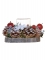 Photophore pommes de pin baies des bois 15 cm sur rondin