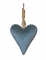 Suspension cœur en velours bleu 15 cm décoration Noël chic