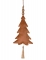 Suspension sapin en velours terracotta 22 cm avec tassel ivoire