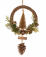 Couronne à suspendre sapin doré 39 cm et pommes de pin