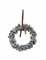 Couronne à suspendre pommes de pin enneigées 20 cm pour décoration de Noël