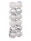 12 mini boules de noël blanches et argentées 4 cm pailletées