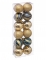 12 mini boules de noël bleues et dorées 4 cm pailletées