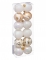 12 mini boules de noël blanches et dorées 4 cm pour sapin