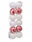 12 mini boules de noël blanches et rouges 4 cm pailletées