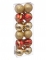 12 mini boules de Noël rouges et dorées 4 cm brillantes et pailletées