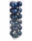 18 mini boules de noël bleu nuit 3 cm mates et brillantes